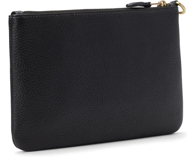 Маленький кошелек на запястье COACH Polished Pebble из кожи