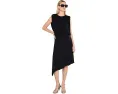 Асимметричное трикотажное платье Draped Asymmetrical Knit Dress Liverpool Los Angeles черное
