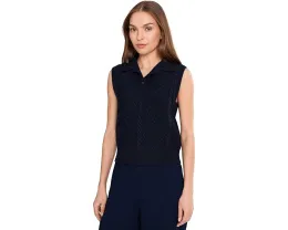 Vince Жилет поло с ажурным узором из шерсти и хлопка