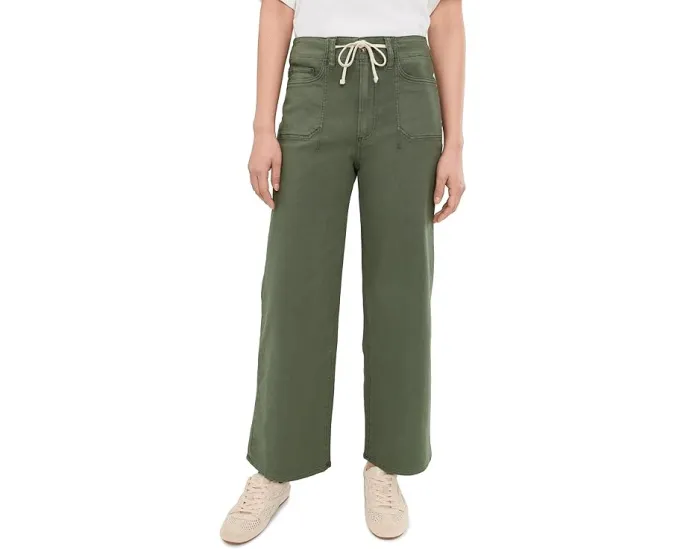 Широкие брюки Paige Ari с завязкой на поясе в цвете Vintage Ivy Green