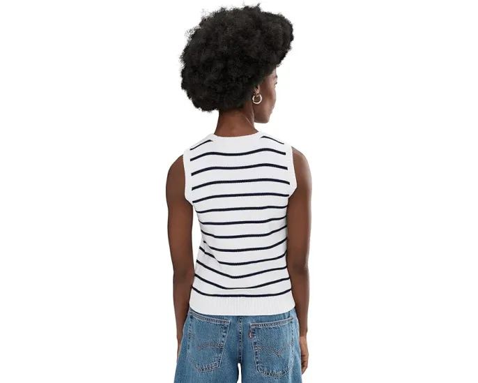 Безрукавный хлопковый свитер Lauren Ralph Lauren в полоску