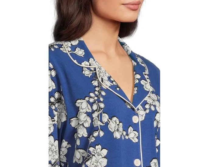 Пижамный комплект Bedhead PJs с длинным рукавом и воротником с вырезом из хлопка и спандекса