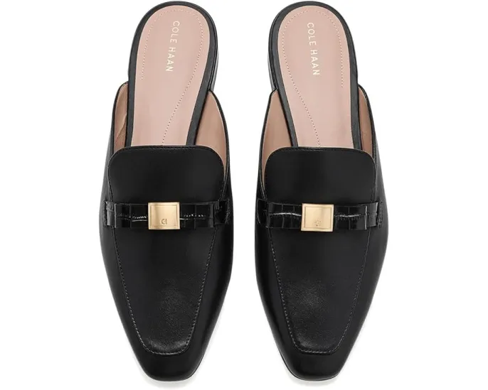 Cole Haan мюли Pasha Bow Mule из кожи с бантом