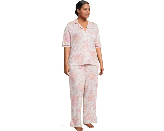 Комплект пижамы Karen Neuburger Plus Size с кружевом и рукавом три четверти
