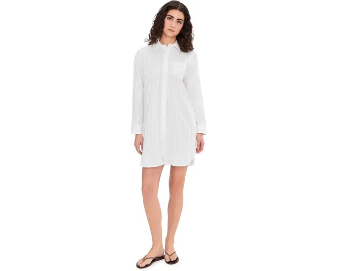 Ночная сорочка Lauren Ralph Lauren с длинным рукавом в стиле мужской рубашки