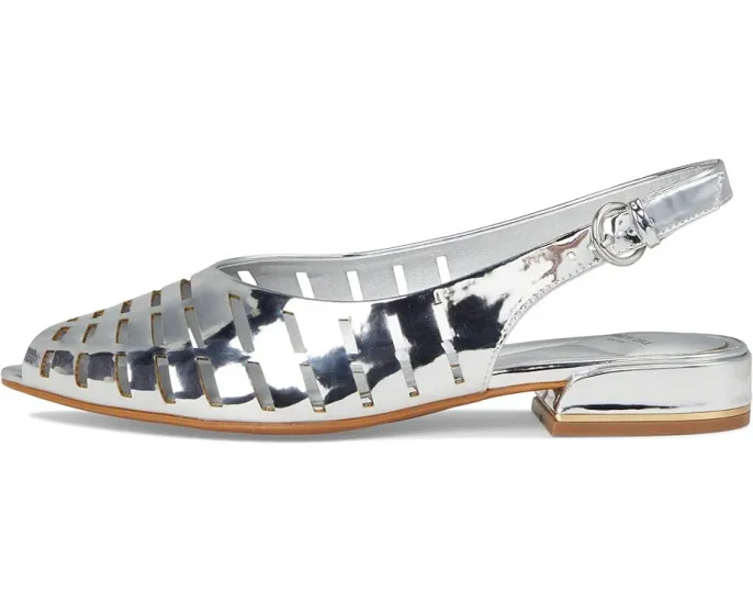 Босоножки Calabra с геометрической перфорацией на низком квадратном каблуке