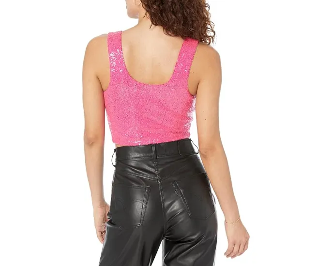 Топ Commando Sequin Crop Top SEQ202 с пайетками и квадратным вырезом