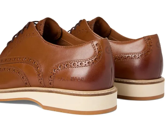 Туфли Cole Haan Morse Grand Wingtip Oxfords из кожи с декоративными перфорациями