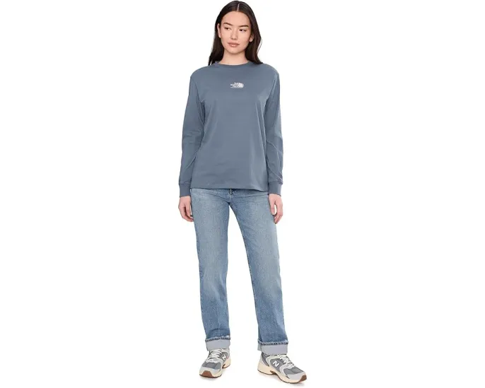 The North Face футболка Floral Alpine Relaxed Long Sleeve Tee Granite Grey