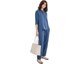 Блуза Eileen Fisher с воротником-стойкой из выстиранного органического льна