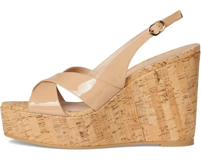 Сандалии Stuart Weitzman Dayna Slingback Wedge на танкетке с ремешком через пятку