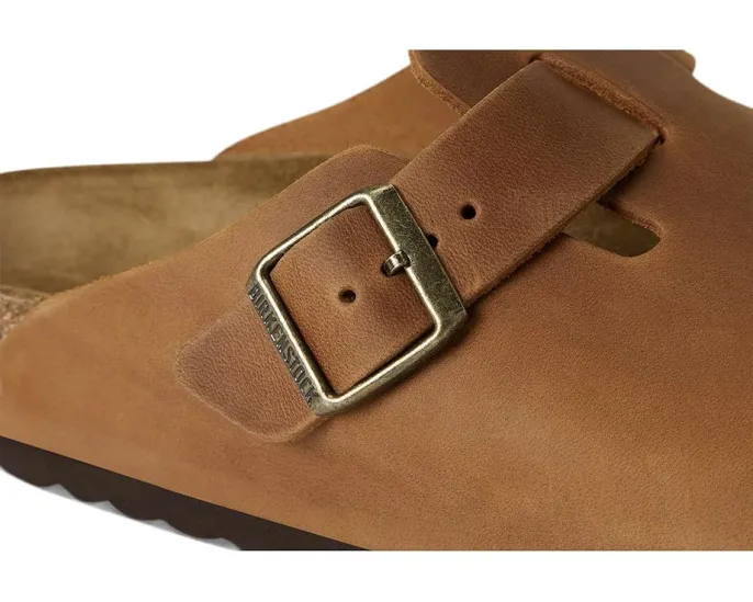 Классические клоги Boston из промасленной кожи с анатомической стелькой Birkenstock