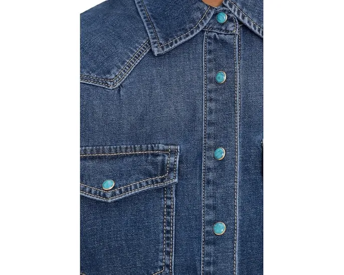 Джинсовая рубашка Liverpool Los Angeles в вестерн стиле приталенного кроя