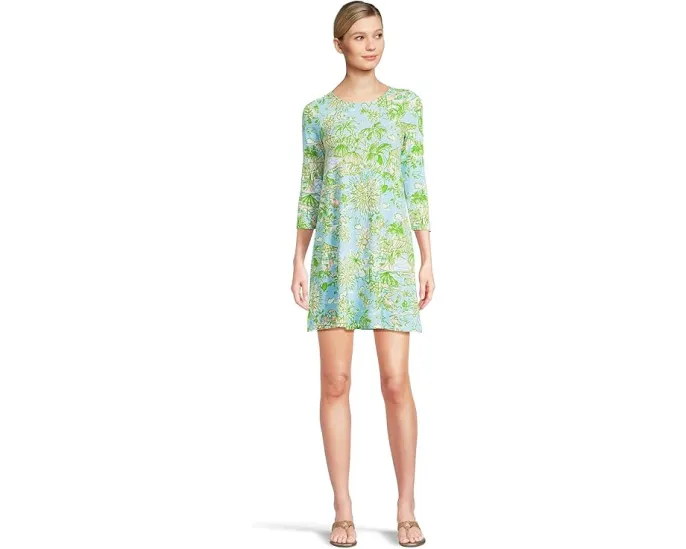 Платье Lilly Pulitzer Ophelia из стрейч-джерси с рельефным верхом и три четверти рукава
