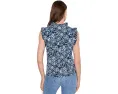 Топ NIC+ZOE Shibori Lilies с рукавом и принтом индиго