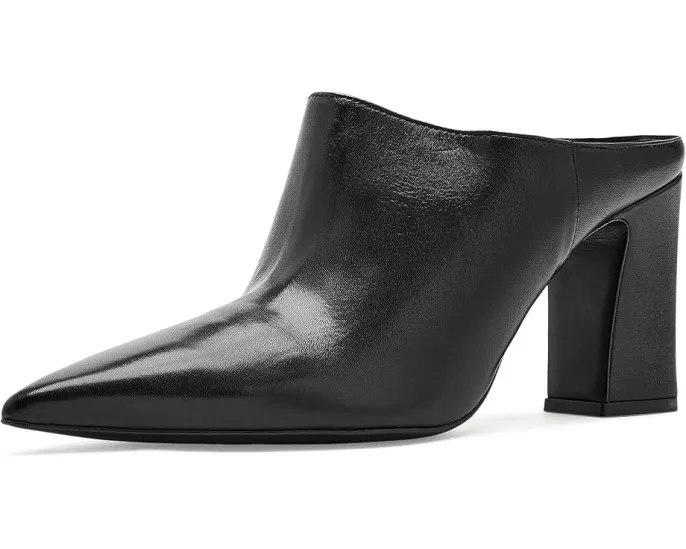 Босоножки Schutz Eleanor Mule на каблуке из кожи черные