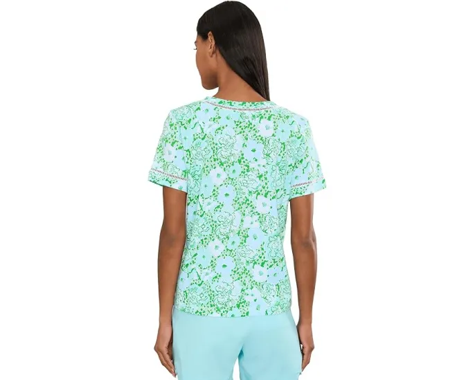 Топ Clairmont Ladder Lace Knit от Lilly Pulitzer с вставками из кружева и каре