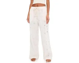 Штаны Free People Day Drift с цветочной вышивкой и широким кроем