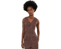 Топ майка на пуговицах V-neck Buttondown Tank от Vince Camuto
