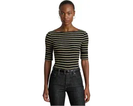 Lauren Ralph Lauren Футболка с лодочкой и металлизированной полосатой отделкой