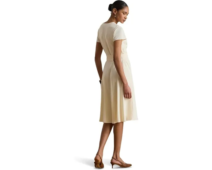 Платье Belted Georgette Surplice с запахом и поясом Lauren Ralph Lauren