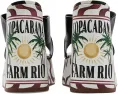 Босоножки-танкетки Copacabana Wedge Sandals от FARM Rio на высоком каблуке из кожи