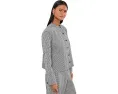 Organic Cotton Pucker Check Mandarin Collar Jacket