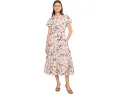 Платье миди с вырезом и пышными рукавами Vince Camuto