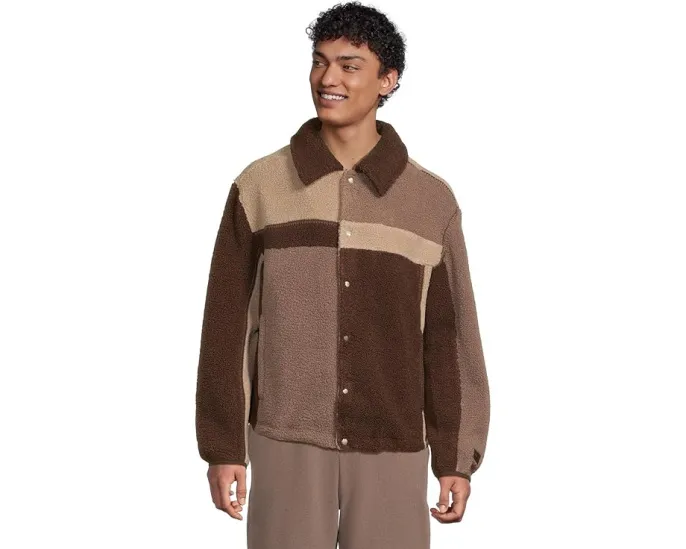 Куртка UGG Lachlan Uggfluff из плюшевого флиса с цветными блоками