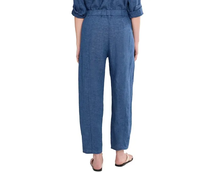Брюки Eileen Fisher из выстиранного органического льна с плиссировкой и фонарным силуэтом