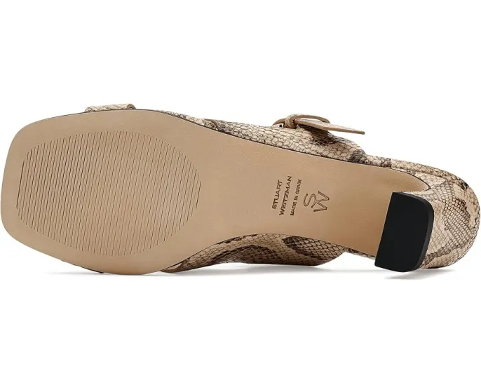 Сланцы Stuart Weitzman Sai Slides 50 на устойчивом каблуке с квадратным носком