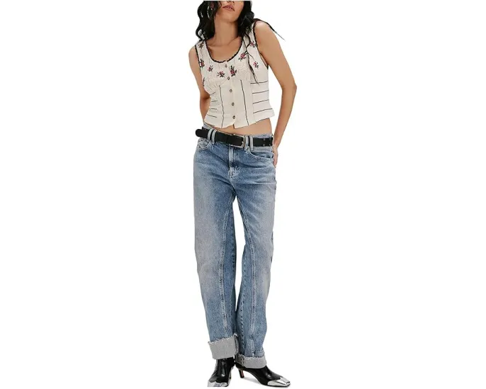 Топ Rose Bud вязаный с вышивкой цветов от Free People