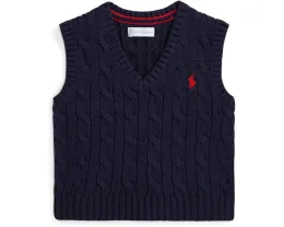 Жилет Polo Ralph Lauren Kids с арановой вязкой из хлопка для младенцев