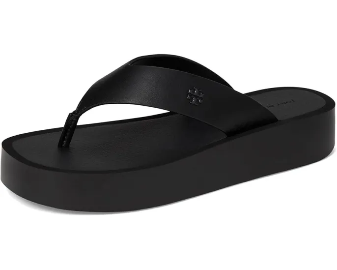 Кожаные шлепанцы Leather Platform Flip Flop от Tory Burch на платформе