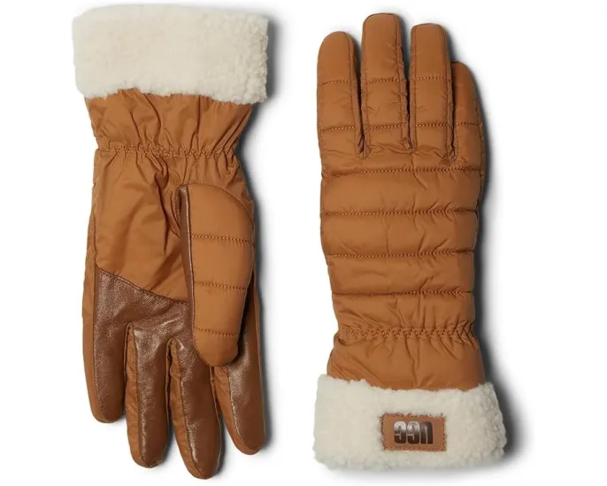 UGG перчатки All Weather Fluff Cuff с манжетой и проводящей вставкой на ладони