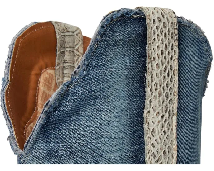 Кожаные ботинки Dingo Shabby Leather Boot с принтом под кожу рептилии