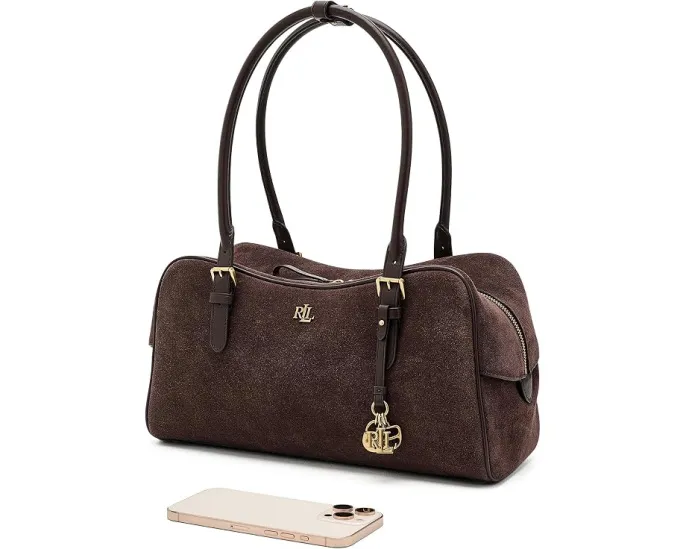 Замшевый сатчел Suede Large Marcy Zip Satchel Lauren Ralph Lauren