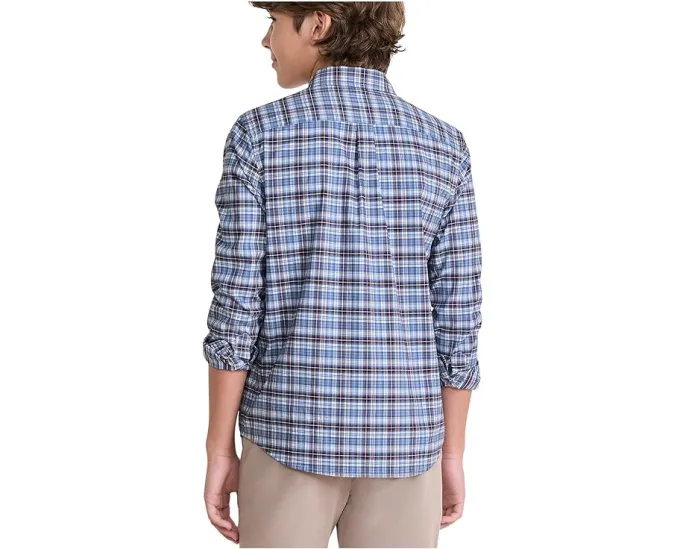 Клетчатая рубашка Vineyard Vines Kids Faraway Plaid из перформанс хлопка для малышей, детей младшего и старшего возраста