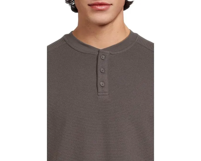 Хенли Barefoot Dreams Waffle Thermal с длинным рукавом из вафельной ткани