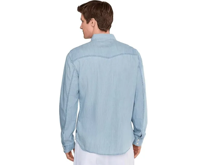 John Varvatos Marshall Western рубашка в ковбойском стиле с карманами на клапанах