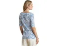 Paisley Stretch Cotton Boatneck Tee