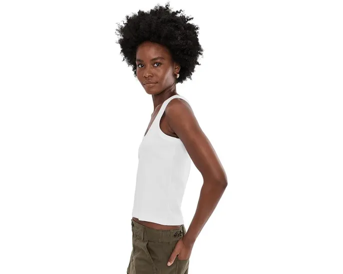 Топ Madewell (Re)Generative Cotton с рибленой фактурой и округлым вырезом