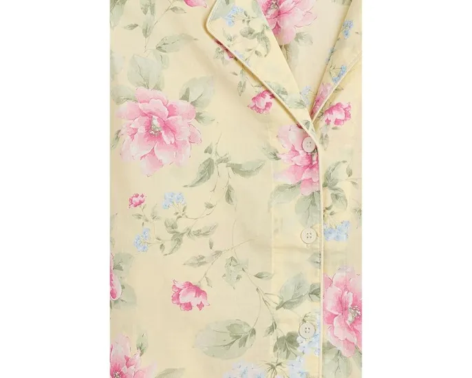 Пижамный комплект Lauren Ralph Lauren из хлопкового полотна с коротким рукавом и шортами-боксерами