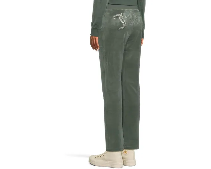 Вельветовые брюки Juicy Couture с резинкой на поясе и шнурком