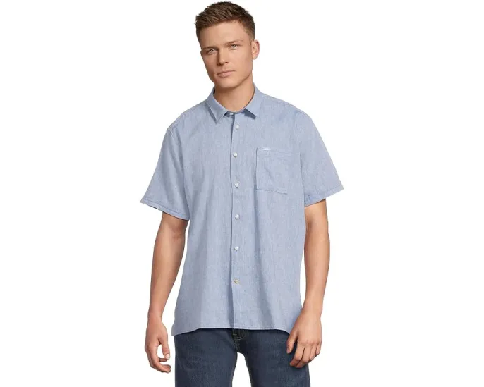 Рубашка Barbour Nelson Short Sleeve Summer Fit из льняной смеси с коротким рукавом