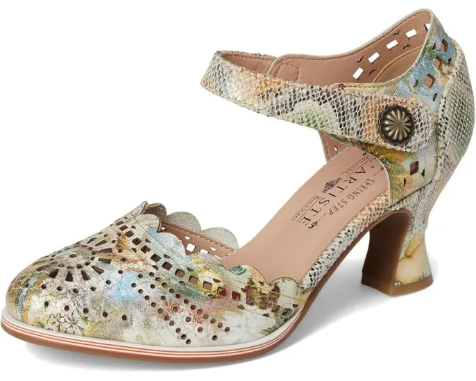 Туфли Luxe с лазерной перфорацией и каблуком в кожаной оплетке L'Artiste by Spring Step