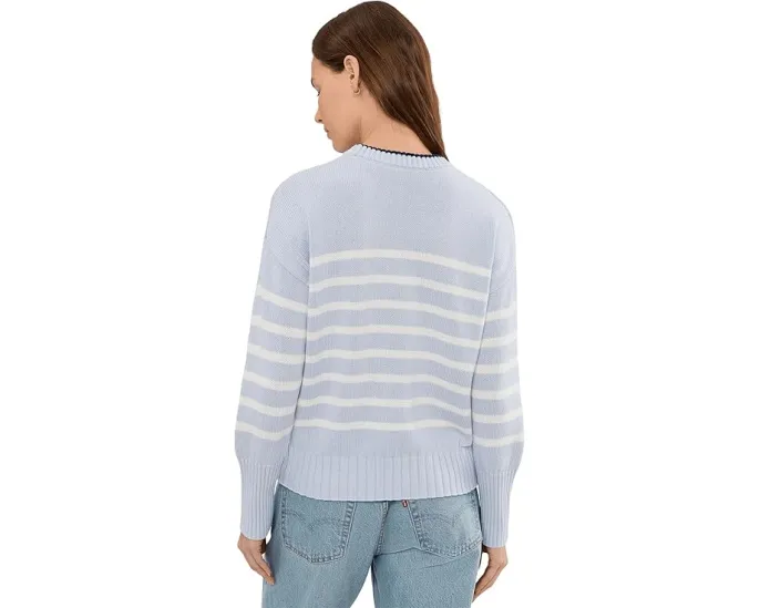 525 america Полосатый пуловер Hazel с круглой горловиной из хлопка и льна