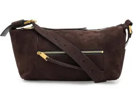 Сумка через плечо AllSaints Vega из ультрамягкой замши с двумя молниями