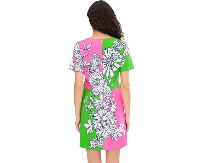 Платье Lilly Pulitzer Siera с круглым вырезом и коротким рукавом на молнии