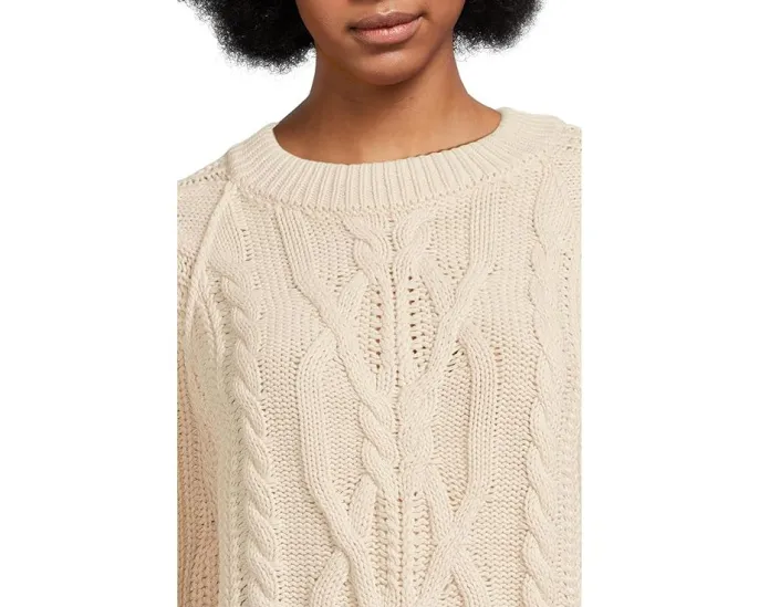 Свитер Free People Frankie Cable с рельефным узором и округлым вырезом
